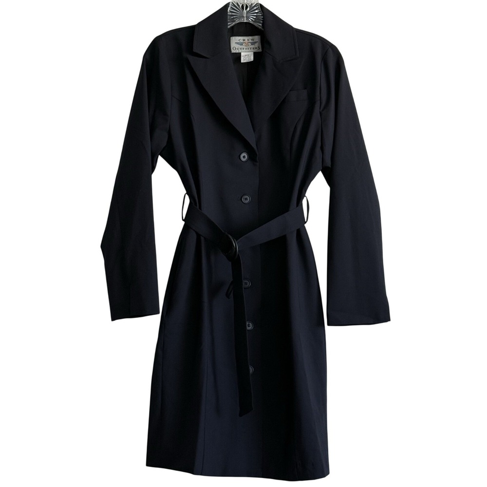 VTG Flight Attendant Uniform Dress Crew Black‎ Wool Blend Costume event airlines